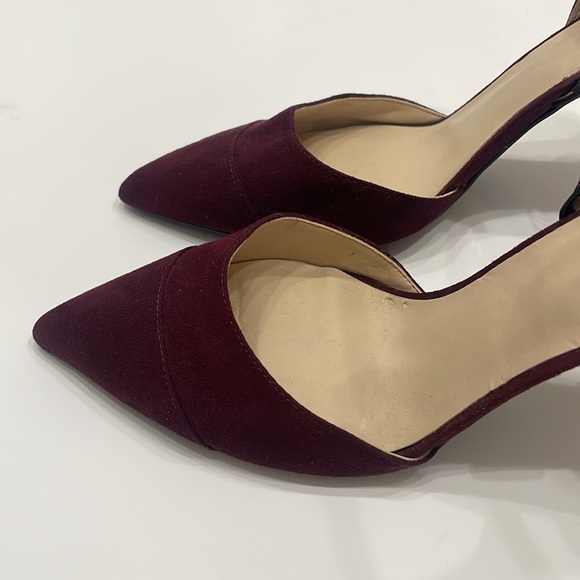 Marc Fisher Burgundy Nimble2 Ankle Strap Pointed Toe Heels - Picture 7 of 11